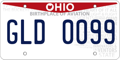 OH license plate GLD0099