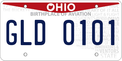 OH license plate GLD0101