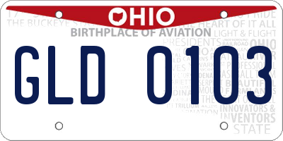 OH license plate GLD0103