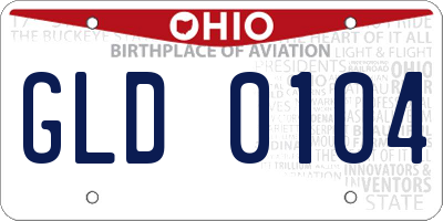 OH license plate GLD0104