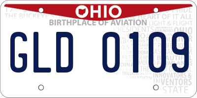 OH license plate GLD0109