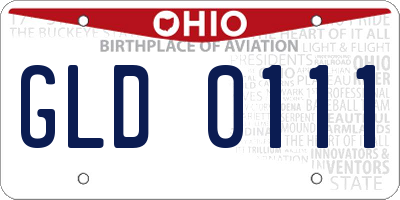 OH license plate GLD0111