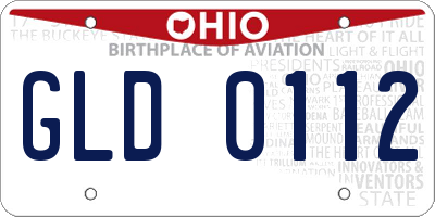 OH license plate GLD0112
