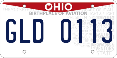 OH license plate GLD0113