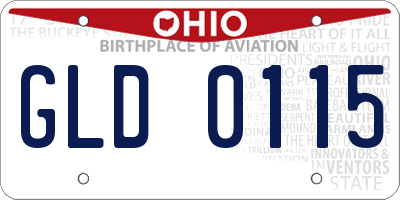 OH license plate GLD0115