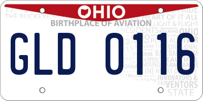 OH license plate GLD0116