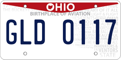 OH license plate GLD0117