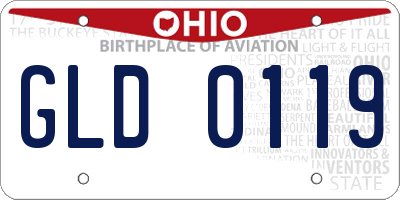 OH license plate GLD0119