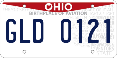OH license plate GLD0121