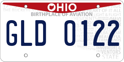 OH license plate GLD0122