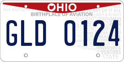 OH license plate GLD0124