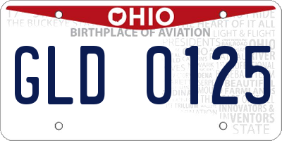OH license plate GLD0125
