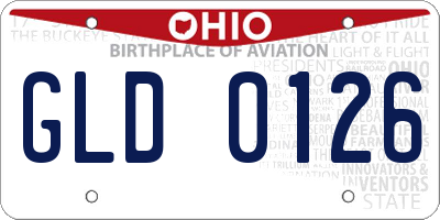 OH license plate GLD0126
