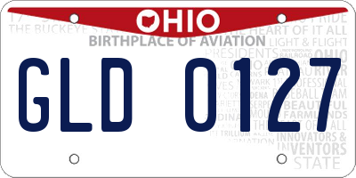 OH license plate GLD0127