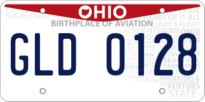OH license plate GLD0128