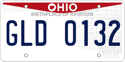 OH license plate GLD0132
