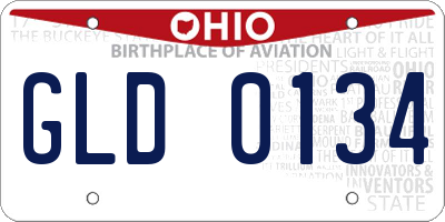 OH license plate GLD0134