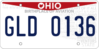 OH license plate GLD0136