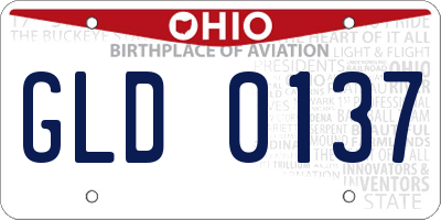 OH license plate GLD0137