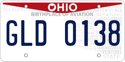 OH license plate GLD0138