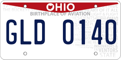 OH license plate GLD0140