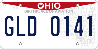 OH license plate GLD0141