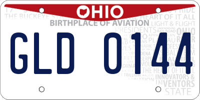 OH license plate GLD0144