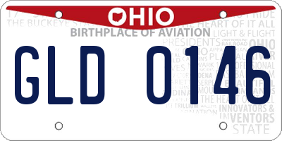 OH license plate GLD0146
