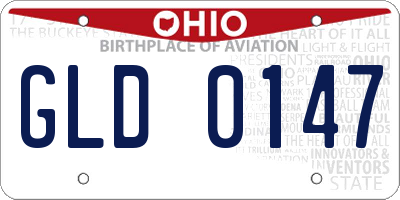OH license plate GLD0147