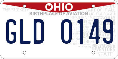 OH license plate GLD0149