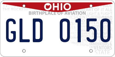 OH license plate GLD0150