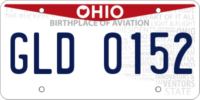 OH license plate GLD0152