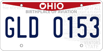 OH license plate GLD0153