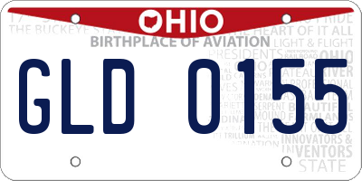 OH license plate GLD0155