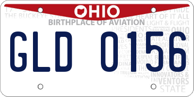 OH license plate GLD0156