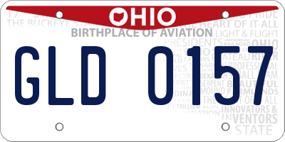 OH license plate GLD0157
