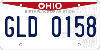 OH license plate GLD0158