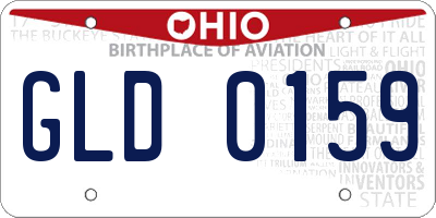 OH license plate GLD0159