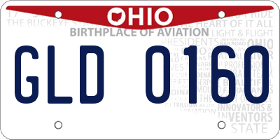OH license plate GLD0160