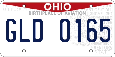 OH license plate GLD0165
