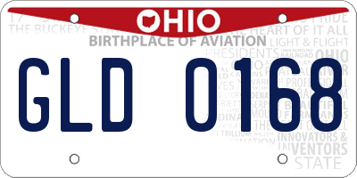 OH license plate GLD0168