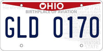 OH license plate GLD0170