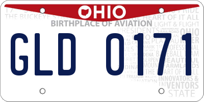OH license plate GLD0171