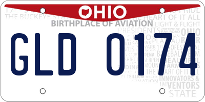 OH license plate GLD0174