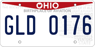 OH license plate GLD0176