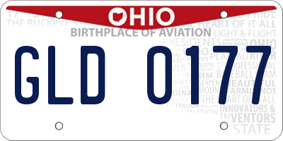 OH license plate GLD0177