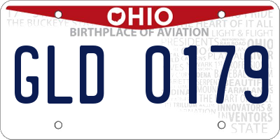 OH license plate GLD0179