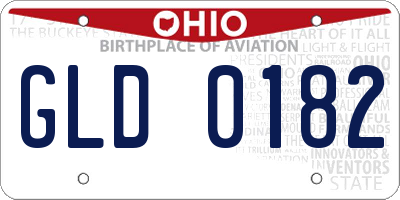 OH license plate GLD0182