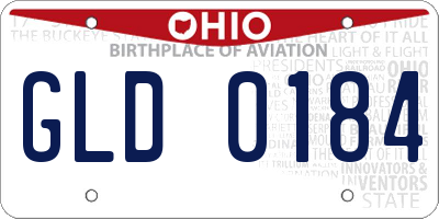 OH license plate GLD0184