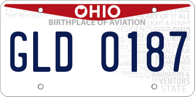 OH license plate GLD0187